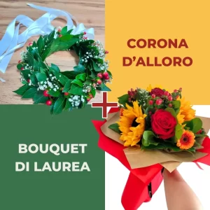 Speciale Laurea Estiva Bouquet+ Corona d'alloro