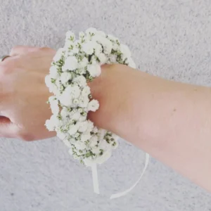 Corsage da Polso in Gipsofila Fresca (Velo da Sposa) per Damigelle, Comunioni e Cresime